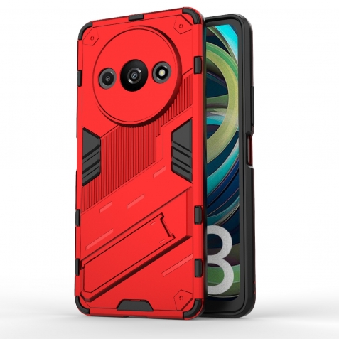 Xiaomi Redmi A3 Σκληρή Θήκη Κόκκινη Με Σταντ Punk Armor 2 in 1 PC + TPU Phone Case Red