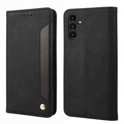 Samsung Galaxy A55 5G Θήκη Βιβλίο Μαύρο Skin Feel Splicing Phone Case Black