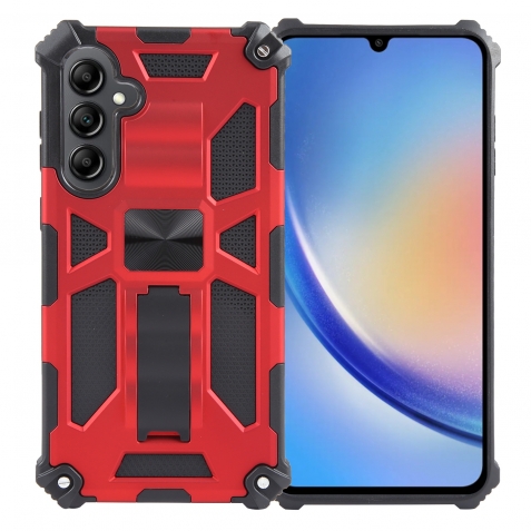 Samsung Galaxy A55 5G Θήκη Με Σταντ Κόκκινη Armor Shockproof TPU + PC Magnetic Protective Phone Case with Holder Red