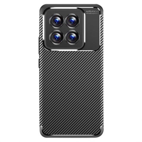 Xiaomi 14 Pro Θήκη Σιλικόνης Μα΄ύρη Brushed Texture Carbon Fiber TPU Phone Case Black