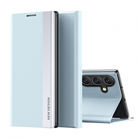 Samsung Galaxy A55 5G Θήκη Βιβλίο Μπλε Ανοιχτό Side Electroplated Adsorption Phone Case Light Blue