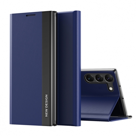 Samsung Galaxy A55 5G Θήκη Βιβλίο Μπλε Side Electroplated Adsorption Phone Case Blue