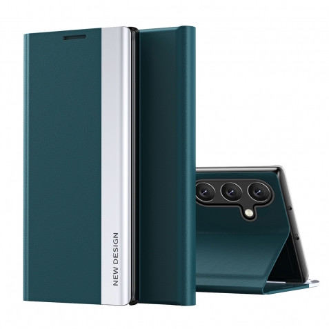 Samsung Galaxy A55 5G Θήκη Βιβλίο Πράσινο Side Electroplated Adsorption Phone Case Green