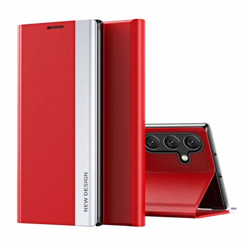 Samsung Galaxy A55 5G Θήκη Βιβλίο Κόκκινο Side Electroplated Adsorption Phone Case Red