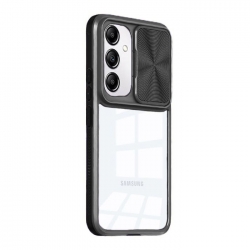Samsung Galaxy A55 5G Θήκη Διάφανη Μαύρο Sliding Camshield Phone Case Black