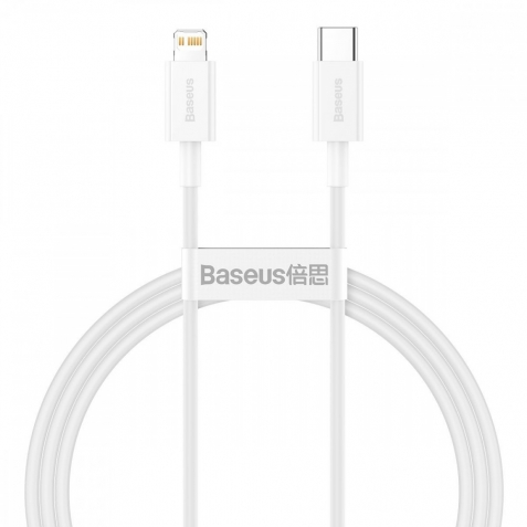 Baseus Καλώδιο Superior Cable USB Type C - Lightning Power Delivery 20W 1m White (CATLYS-A02)