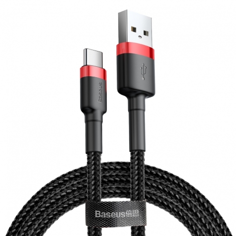 Type-C – Usb Baseus Καλώδιο Cafule Cable Durable 1M black-red (CATKLF-B91)